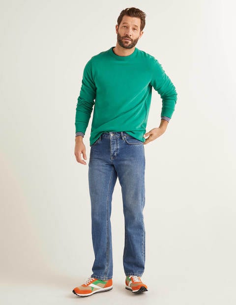 Straight Leg Jeans - Blue Wash Denim Straight Leg Jeans - Blue Wash Denim