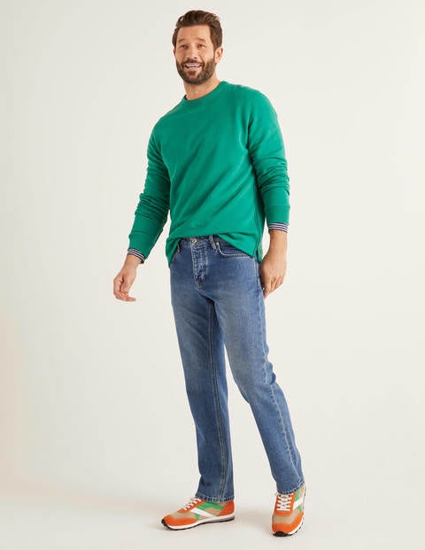 Straight Leg Jeans - Blue Wash Denim Straight Leg Jeans - Blue Wash Denim