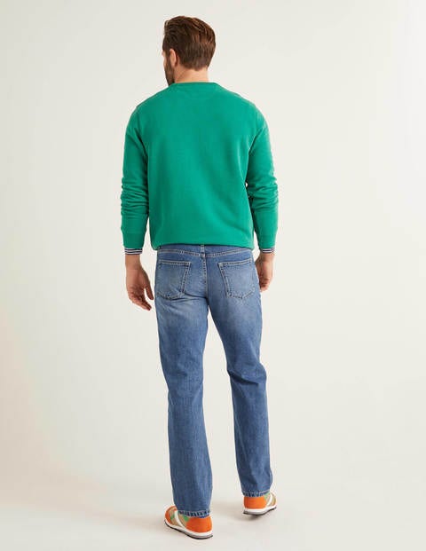 Straight Leg Jeans - Blue Wash Denim Straight Leg Jeans - Blue Wash Denim