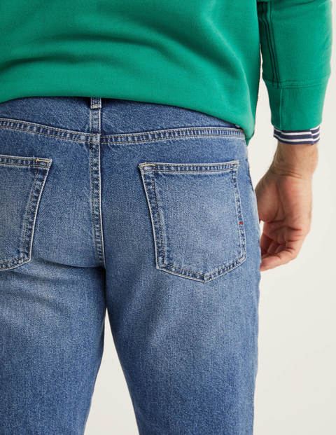 Straight Leg Jeans - Blue Wash Denim Straight Leg Jeans - Blue Wash Denim