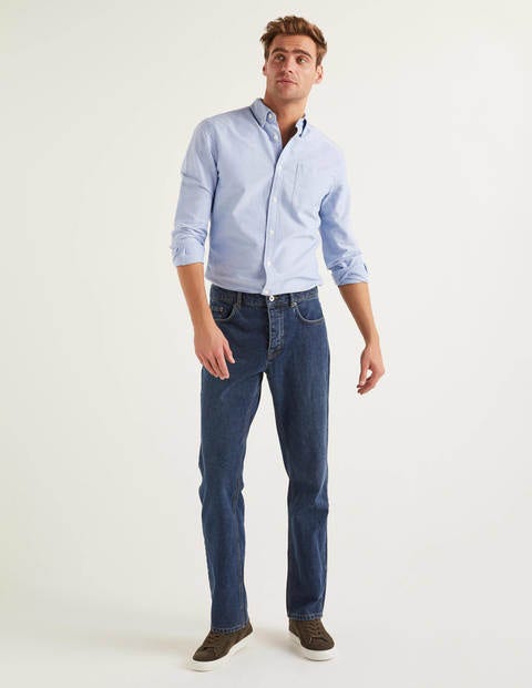 Straight Leg Jeans - Mid Wash Denim Straight Leg Jeans - Mid Wash Denim