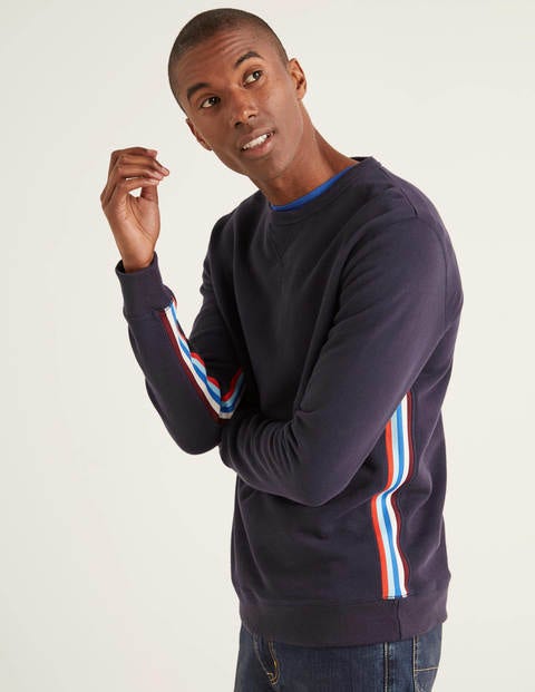 Irvine Sweatshirt - Navy Side Stripe Irvine Sweatshirt - Navy Side Stripe