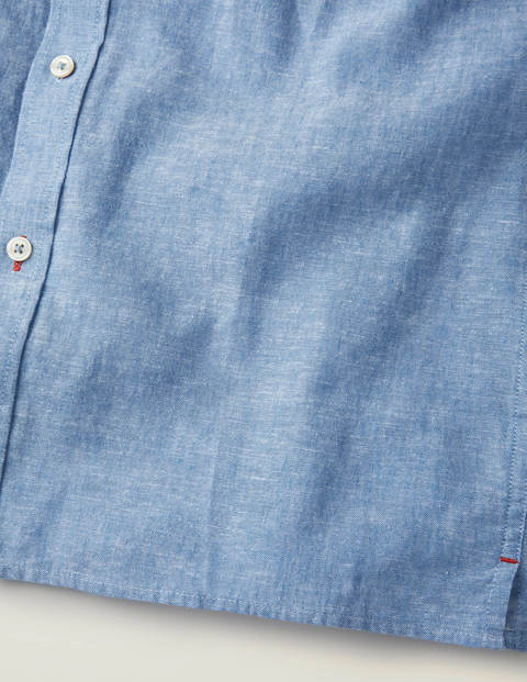 Malton Hemd Mit Kurzen Ärmeln - Dezentes Blau, Faux-Uni Malton Hemd Mit Kurzen Ärmeln - Dezentes Blau, Faux-Uni