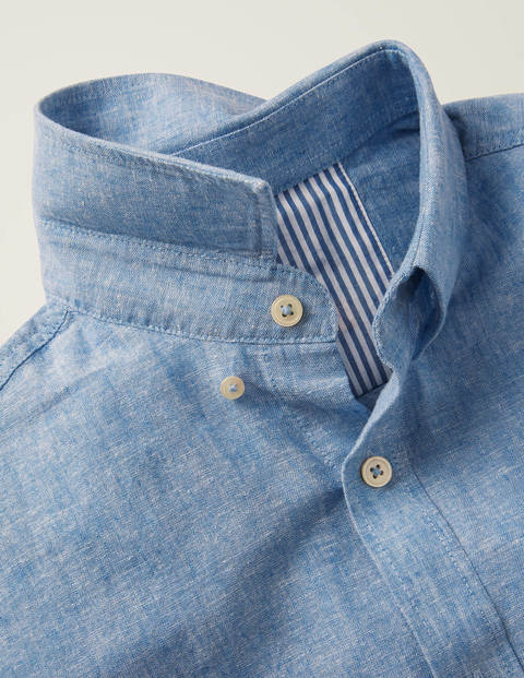Malton Hemd Mit Kurzen Ärmeln - Dezentes Blau, Faux-Uni Malton Hemd Mit Kurzen Ärmeln - Dezentes Blau, Faux-Uni