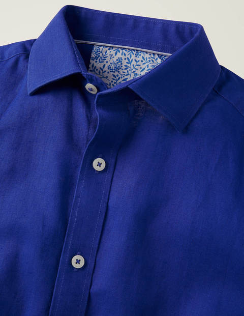 Linen Cotton Shirt - Bright Blue Linen Cotton Shirt - Bright Blue