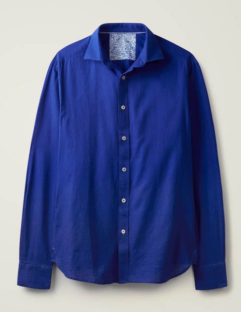 Linen Cotton Shirt - Bright Blue Linen Cotton Shirt - Bright Blue