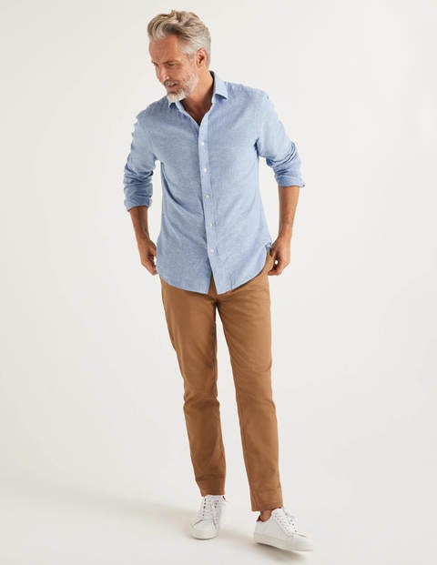 Linen Cotton Shirt - Washed Blue Chambray Linen Cotton Shirt - Washed Blue Chambray