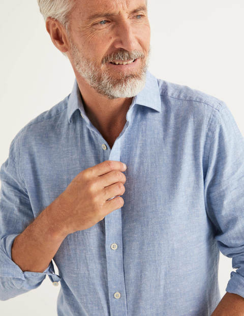 Linen Cotton Shirt - Washed Blue Chambray Linen Cotton Shirt - Washed Blue Chambray