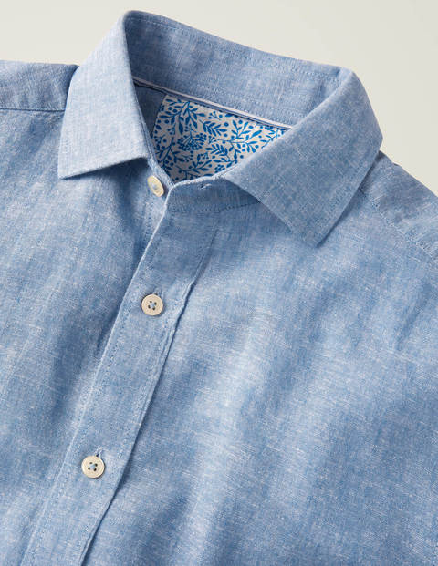 Linen Cotton Shirt - Washed Blue Chambray Linen Cotton Shirt - Washed Blue Chambray