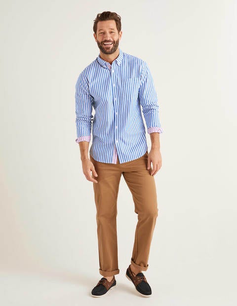 Slim Fit Poplin Stripe Shirt - Bold Blue/Red Stripe Slim Fit Poplin Stripe Shirt - Bold Blue/Red Stripe