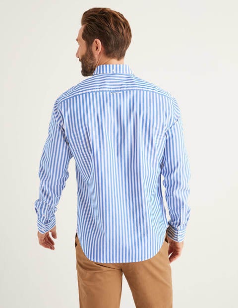 Slim Fit Poplin Stripe Shirt - Bold Blue/Red Stripe Slim Fit Poplin Stripe Shirt - Bold Blue/Red Stripe