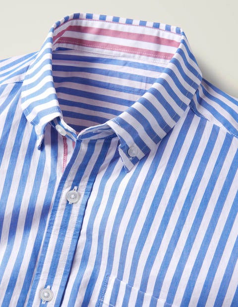 Slim Fit Poplin Stripe Shirt - Bold Blue/Red Stripe Slim Fit Poplin Stripe Shirt - Bold Blue/Red Stripe