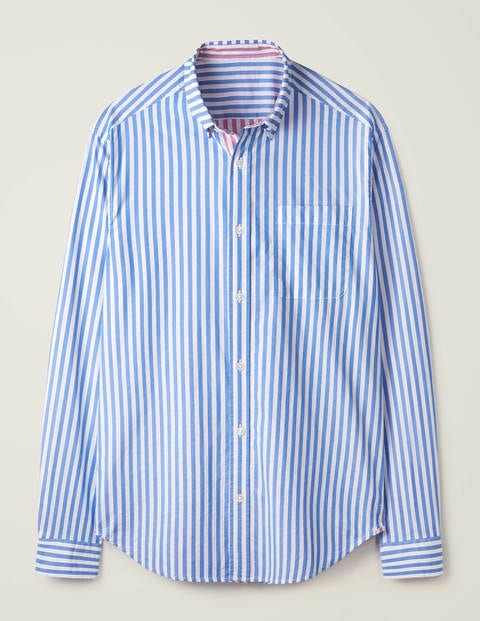 Slim Fit Poplin Stripe Shirt - Bold Blue/Red Stripe Slim Fit Poplin Stripe Shirt - Bold Blue/Red Stripe