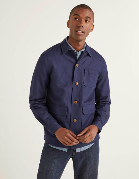 Cotton Linen Overshirt - Light Navy Cotton Linen Overshirt - Light Navy