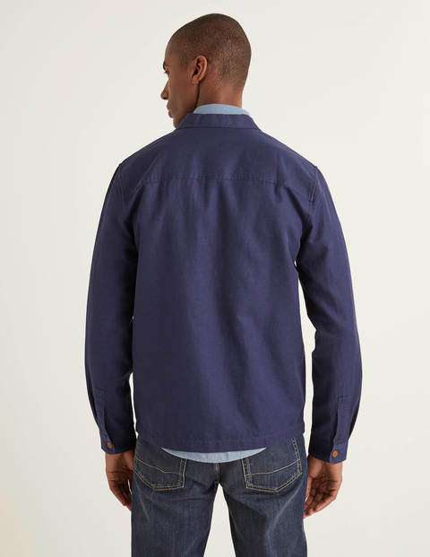 Cotton Linen Overshirt - Light Navy Cotton Linen Overshirt - Light Navy