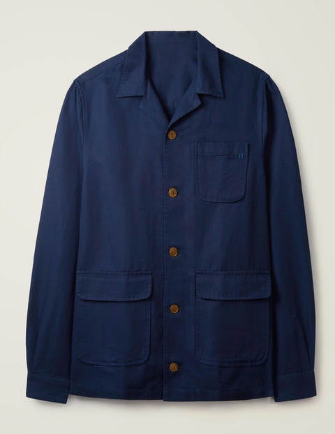 Cotton Linen Overshirt - Light Navy Cotton Linen Overshirt - Light Navy