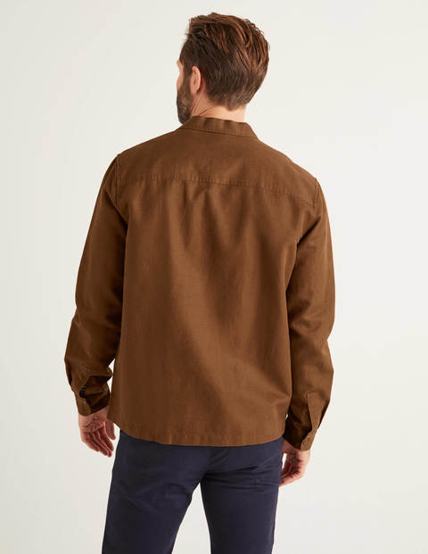 Cotton Linen Overshirt - Ginger Cotton Linen Overshirt - Ginger