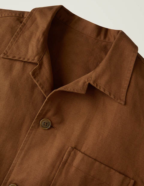 Cotton Linen Overshirt - Ginger Cotton Linen Overshirt - Ginger