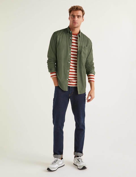 Cotton Triple Stitch Shirt - Washed Khaki Cotton Triple Stitch Shirt - Washed Khaki