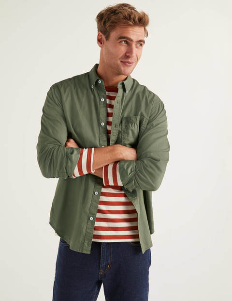 Cotton Triple Stitch Shirt - Washed Khaki Cotton Triple Stitch Shirt - Washed Khaki