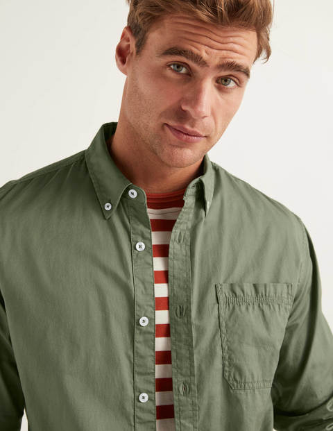 Cotton Triple Stitch Shirt - Washed Khaki Cotton Triple Stitch Shirt - Washed Khaki