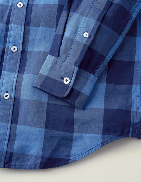 Doppelgewebe-Hemd - Navy, Vichykaros Doppelgewebe-Hemd - Navy, Vichykaros
