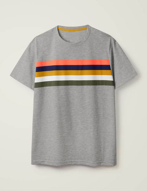 Slub Stripe T-Shirt - Grey Marl Stripe Slub Stripe T-Shirt - Grey Marl Stripe