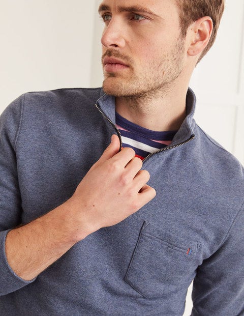 Linton Half-Zip Sweatshirt - Navy Marl Linton Half-Zip Sweatshirt - Navy Marl