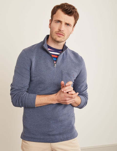 Linton Half-Zip Sweatshirt - Navy Marl Linton Half-Zip Sweatshirt - Navy Marl