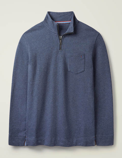 Linton Half-Zip Sweatshirt - Navy Marl Linton Half-Zip Sweatshirt - Navy Marl