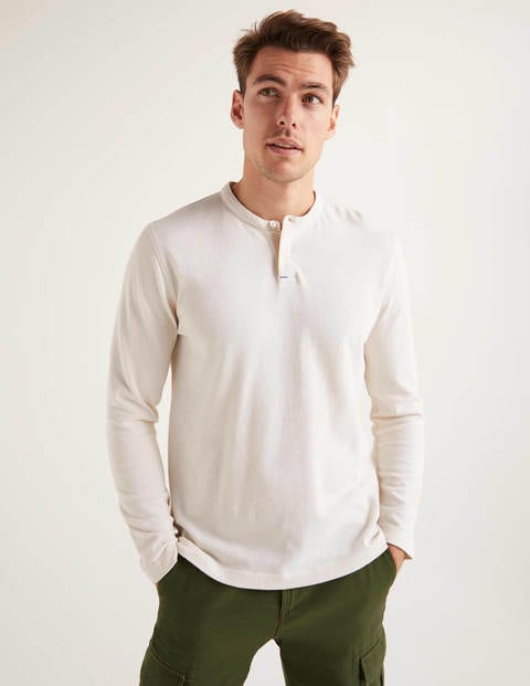 Long Sleeve Henley - Snowdrop Long Sleeve Henley - Snowdrop