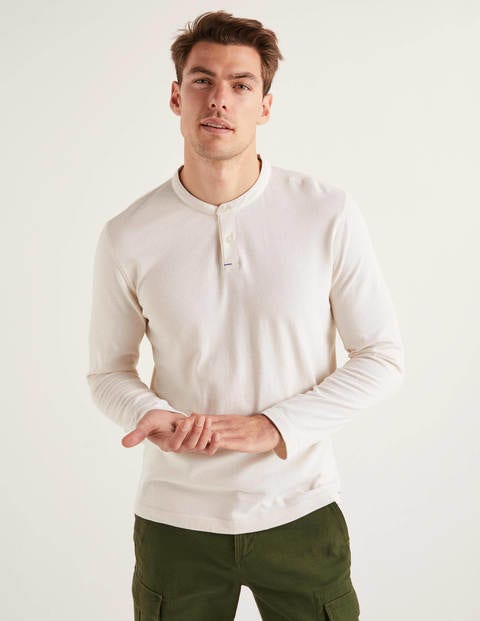 Long Sleeve Henley - Snowdrop Long Sleeve Henley - Snowdrop