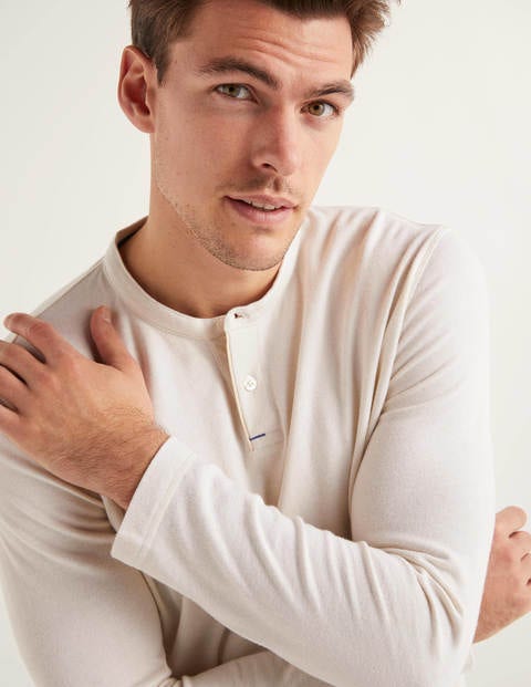 Long Sleeve Henley - Snowdrop Long Sleeve Henley - Snowdrop