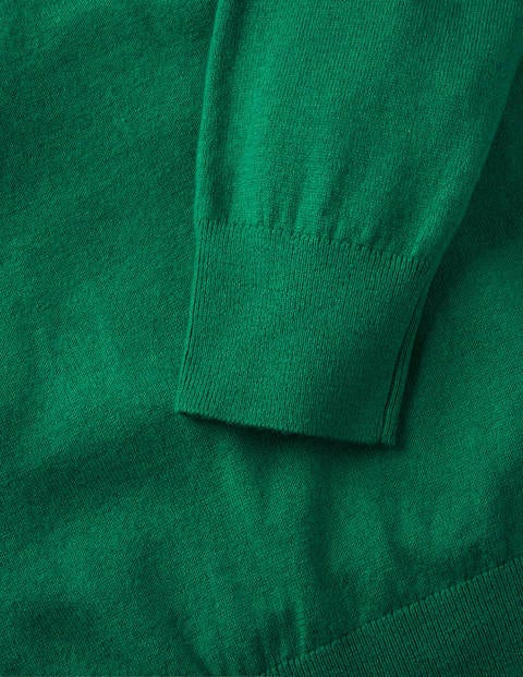 Merino-Baumwollpullover mit V-Ausschnitt - Paradiesgrün Melange Merino-Baumwollpullover mit V-Ausschnitt - Paradiesgrün Melange