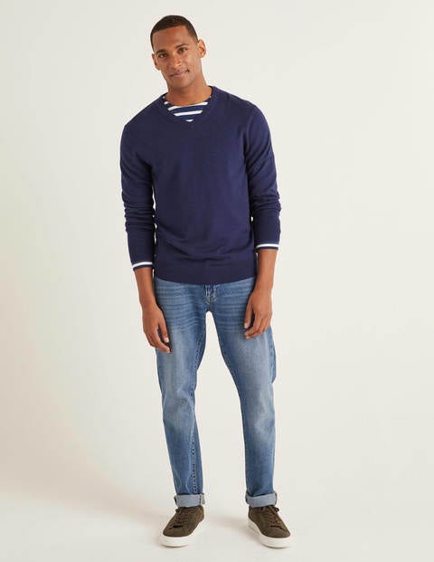 Bloomsbury Pullover Mit V-Ausschnitt - Navy Bloomsbury Pullover Mit V-Ausschnitt - Navy