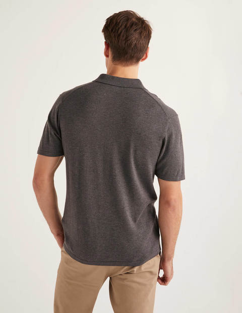 Finsbury Knitted Polo - Charcoal Marl Finsbury Knitted Polo - Charcoal Marl