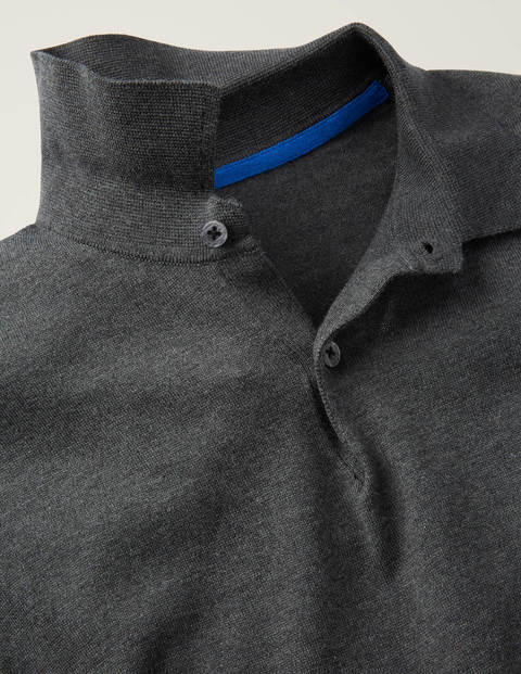 Finsbury Knitted Polo - Charcoal Marl Finsbury Knitted Polo - Charcoal Marl