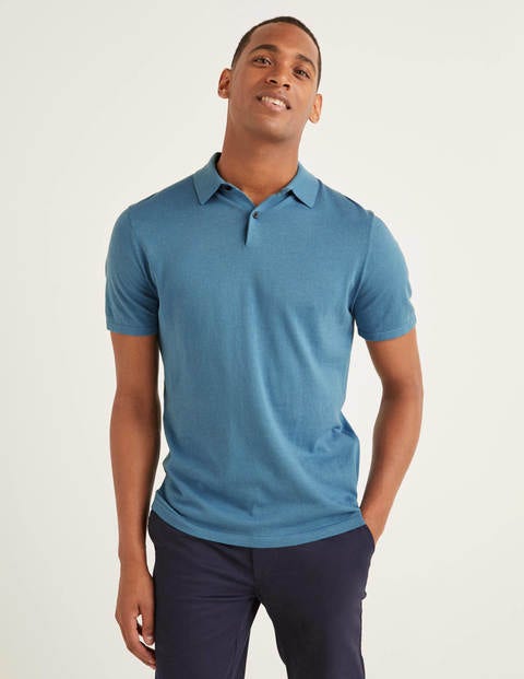 Finsbury Knitted Polo - Storm Blue Finsbury Knitted Polo - Storm Blue