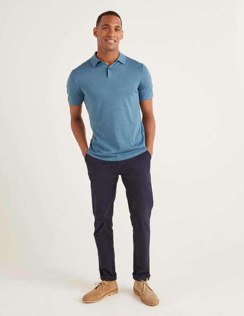 Finsbury Knitted Polo - Storm Blue Finsbury Knitted Polo - Storm Blue