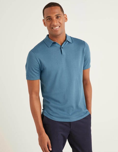 Finsbury Knitted Polo - Storm Blue Finsbury Knitted Polo - Storm Blue