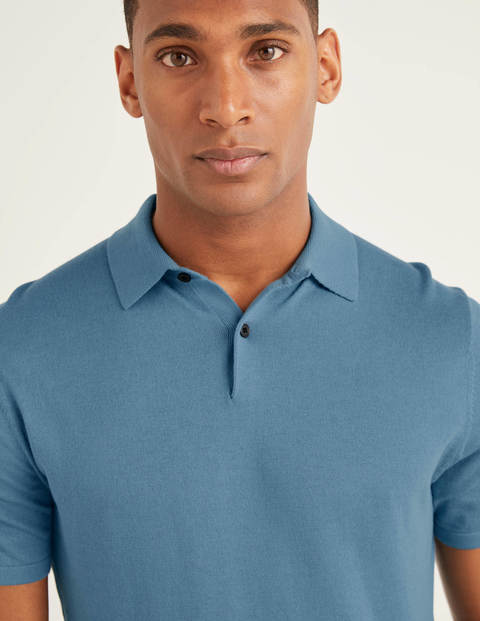 Finsbury Knitted Polo - Storm Blue Finsbury Knitted Polo - Storm Blue
