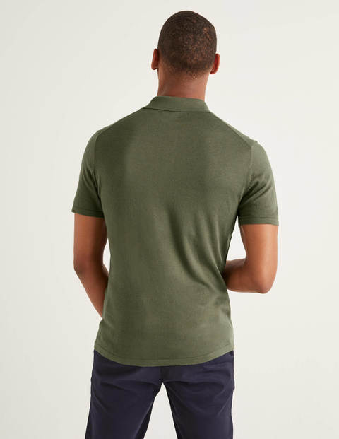 Finsbury Knitted Polo - Washed Khaki Finsbury Knitted Polo - Washed Khaki