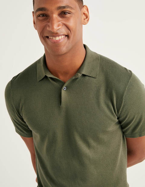Finsbury Knitted Polo - Washed Khaki Finsbury Knitted Polo - Washed Khaki