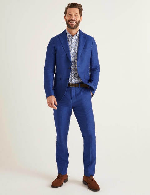 Belgravia Linen Blazer - Blue Herringbone Belgravia Linen Blazer - Blue Herringbone