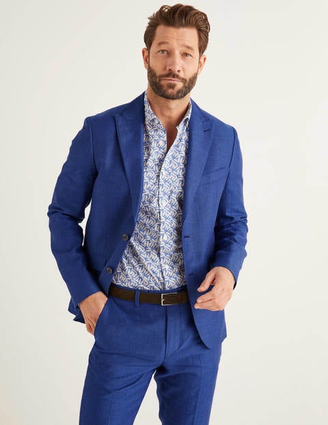 Belgravia Linen Blazer - Blue Herringbone Belgravia Linen Blazer - Blue Herringbone