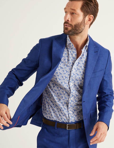 Belgravia Linen Blazer - Blue Herringbone Belgravia Linen Blazer - Blue Herringbone