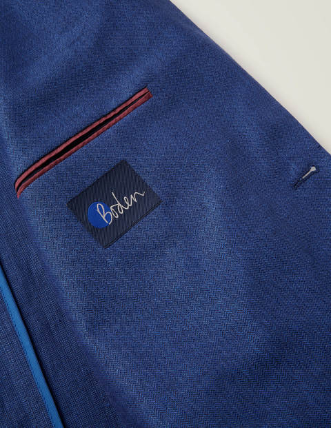 Belgravia Linen Blazer - Blue Herringbone Belgravia Linen Blazer - Blue Herringbone