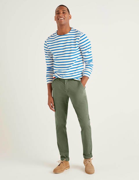 Leichte Schmale Chino-Hose - Dezentes Khaki Leichte Schmale Chino-Hose - Dezentes Khaki
