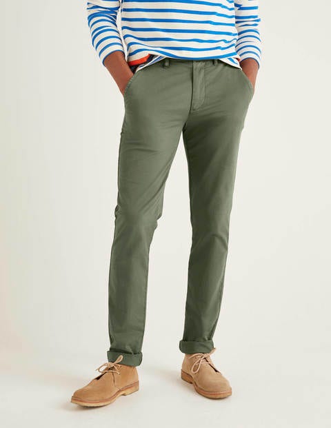 Leichte Schmale Chino-Hose - Dezentes Khaki Leichte Schmale Chino-Hose - Dezentes Khaki