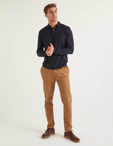 Long Sleeve Knitted Polo - Navy Long Sleeve Knitted Polo - Navy